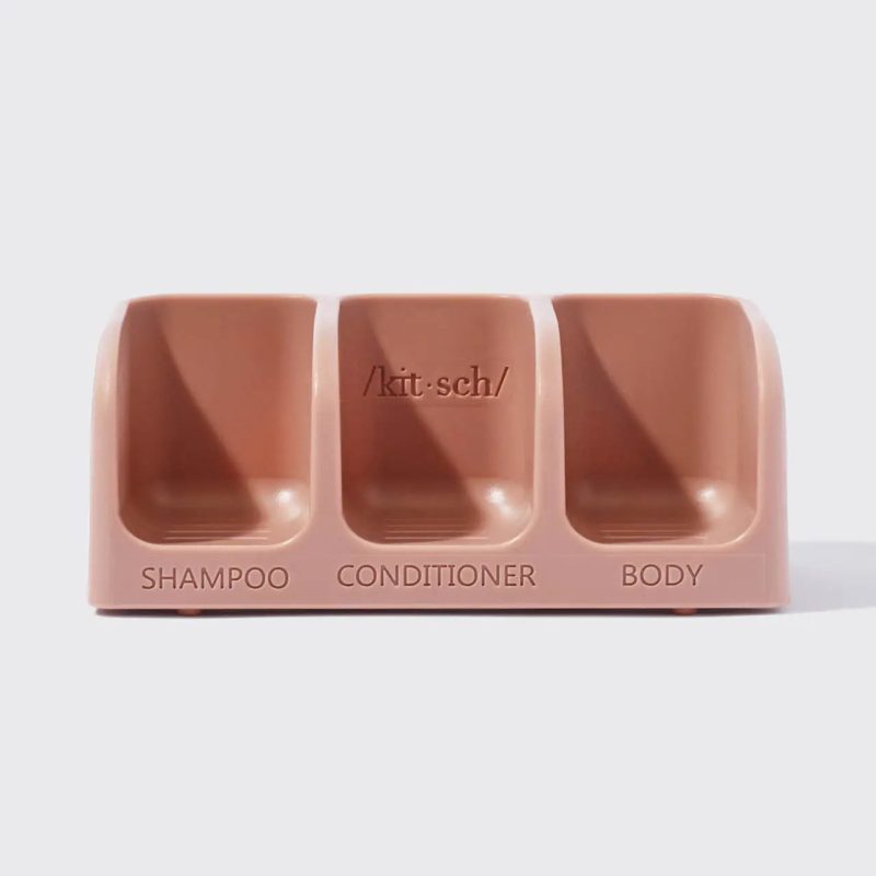 63832 SelfDrainingSoapDish BottleFreeBeauty Terracotta