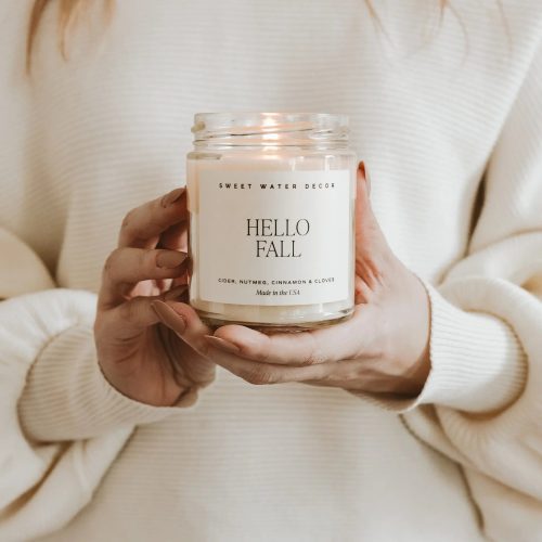 C117 HELLO FALL CLEAR JAR CANDLE INFINITY HOMES MAY 2023 SWEET WATER DECOR 4 890447