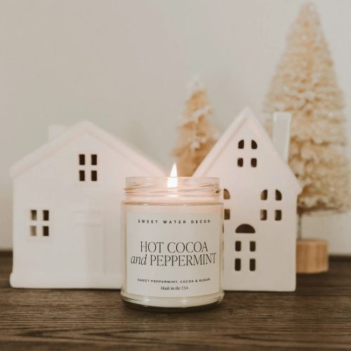 C152 HOT COCA AND PEPPERMINT CLEAR 9OZ CANDLE HOLIDAY INFINITY HOMES SWEET WATER DECOR 1 10 262967