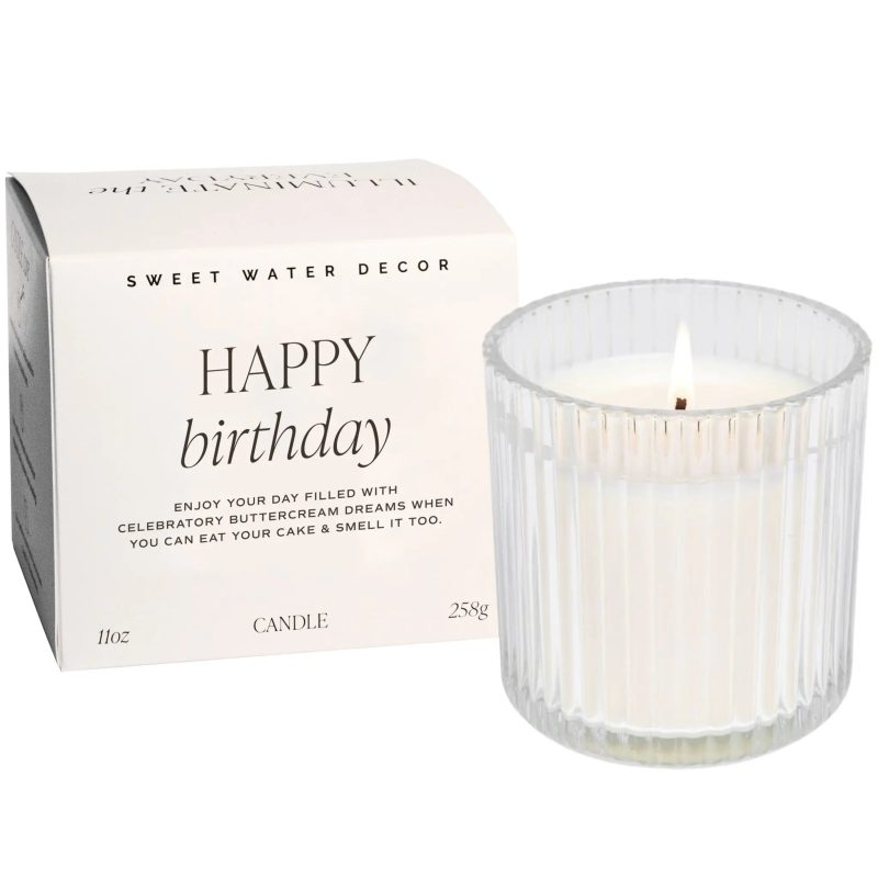 C304R HAPPYBIRTHDAY RIBBED CANDLE JOLIE STUDIOS MARCH 2024 SWEET WATER DECOR 1 825490