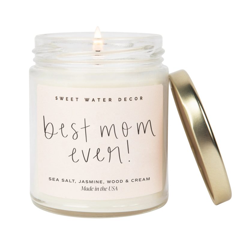 CJ002 BEST MOM EVER 2024 QUOTE CANDLE SWEET WATER DECOR WB