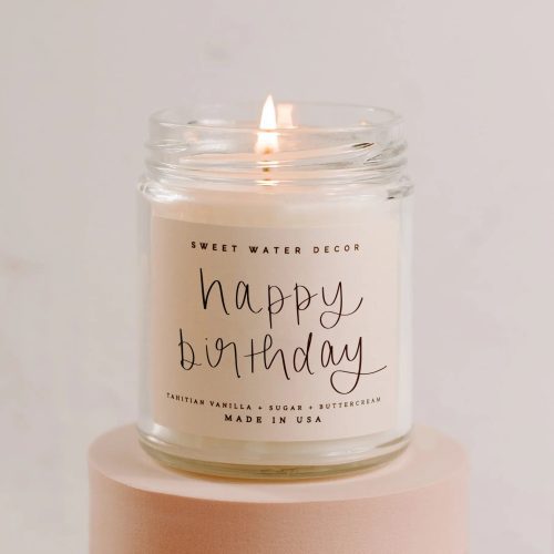 CJ005 HAPPY BIRTHDAY QUOTE CANDLE JAN 2023 SWEET WATER DECOR 3