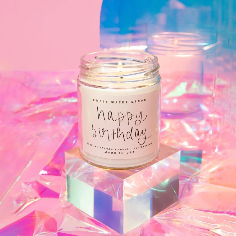 CJ005 HAPPY BIRTHDAY QUOTE CANDLE SOONA JUNE 2023 SWEET WATER DECOR 5