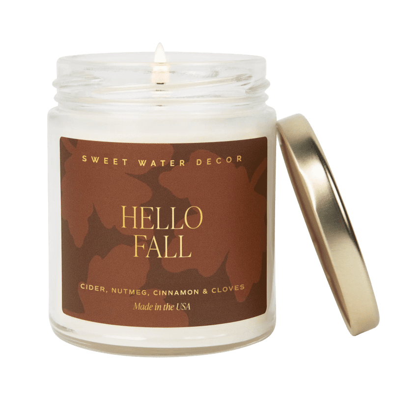 CJ080 HELLO FALL PATTERNED CANDLE WB SOONA SEPT 2023 SWEET WATER DECOR 1 113535