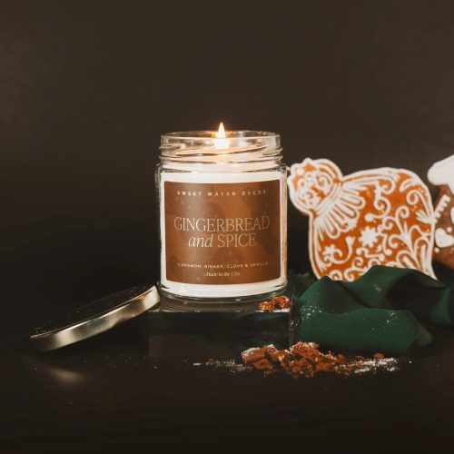 CJ084 GINGERBREAD AND SPICE PATTERNED CANDLE HOT METAL STUDIO SEPTEMBER 2023 SWEET WATER DECOR 7 126400