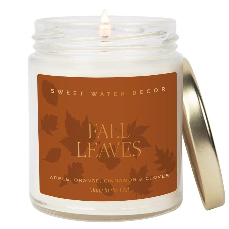 CJ117 FALL LEAVES PATTERN CANDLE SWD 2024 WB 541926