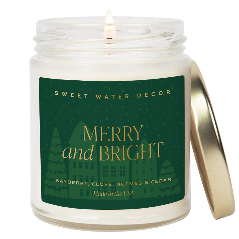 CJ122 MERRY AND BRIGHT PATTERN CANDLE SWD 2024 WB 945699