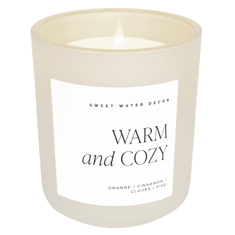 CL102 WARM AND COZY 15OZ TAN MATTE CANDLE WB SOONA JUNE 2023 SWEET WATER DECOR 281190