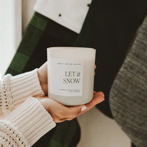 CL106 LET IT SNOW 15OZ MATTE TAN CANDLE HOLIDAY INFINITY HOMES SWEET WATER DECOR 1 2 446516