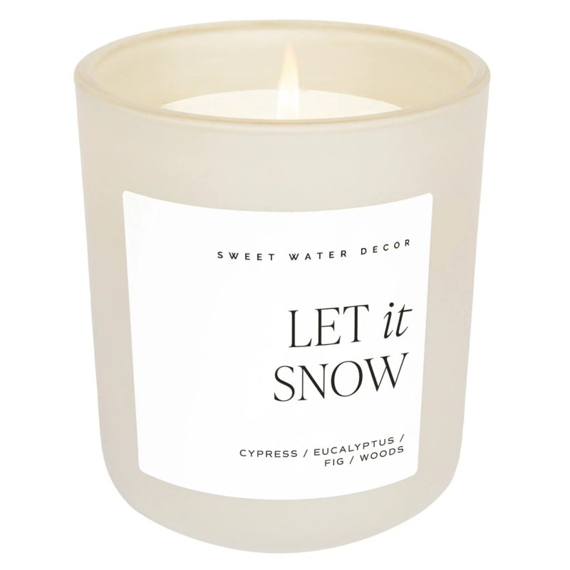 CL106 LET IT SNOW 15OZ TAN MATTE CANDLE WB SOONA JUNE 2023 SWEET WATER DECOR 125707