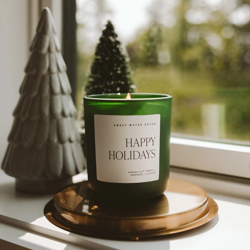 CL113 HAPPY HOLIDAYS FARM 15OZ MATTE GREEN CANDLE HOLIDAY INFINITY HOMES SWEET WATER DECOR 1 1 148618