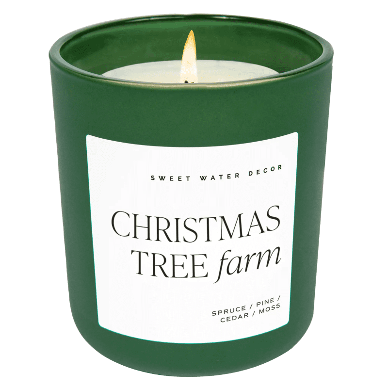 CL117 CHRISTMAS TREE FARM 15OZ GREEN MATTE CANDLE WB SOONA JUNE 2023 SWEET WATER DECOR 735490