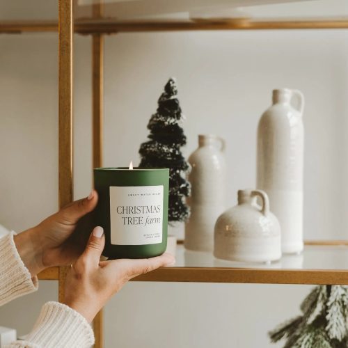 CL117 CHRISTMAS TREE FARM 15OZ MATTE GREEN CANDLE HOLIDAY INFINITY HOMES SWEET WATER DECOR 1 2 949370