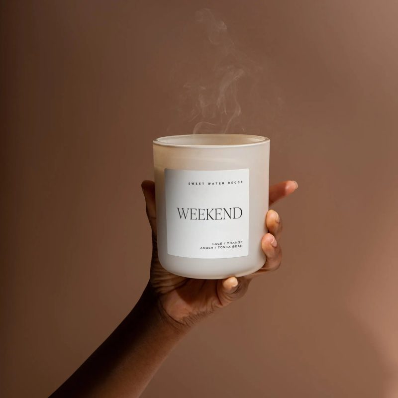 CL122 WEEKEND 15OZ TAN MATTE CANDLE SOONA SEPTEMBER 2023 SWEET WATER DECOR 1