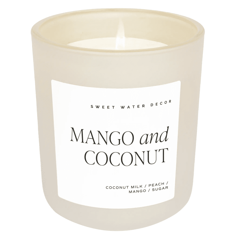 CL134 MANGO AND COCONUT 15OZ TAN MATTE CANDLE WB SOONA DECEMBER 2023 SWEET WATER DECOR 307589