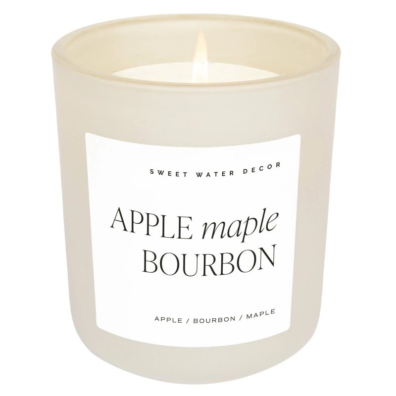 CL140 APPLE MAPLE BOURBON 15OZ TAN MATTE CANDLE 2024 SWEET WATER DECOR WB 468783