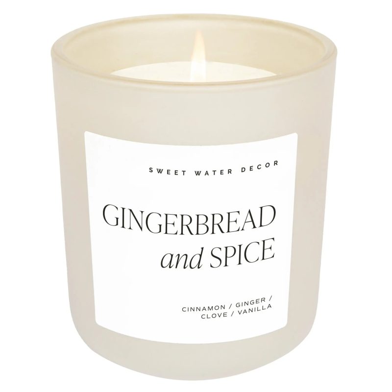 CL142 GINGERBREAD AND SPICE 15OZ TAN MATTE CANDLE 2024 SWEET WATER DECOR WB 411278