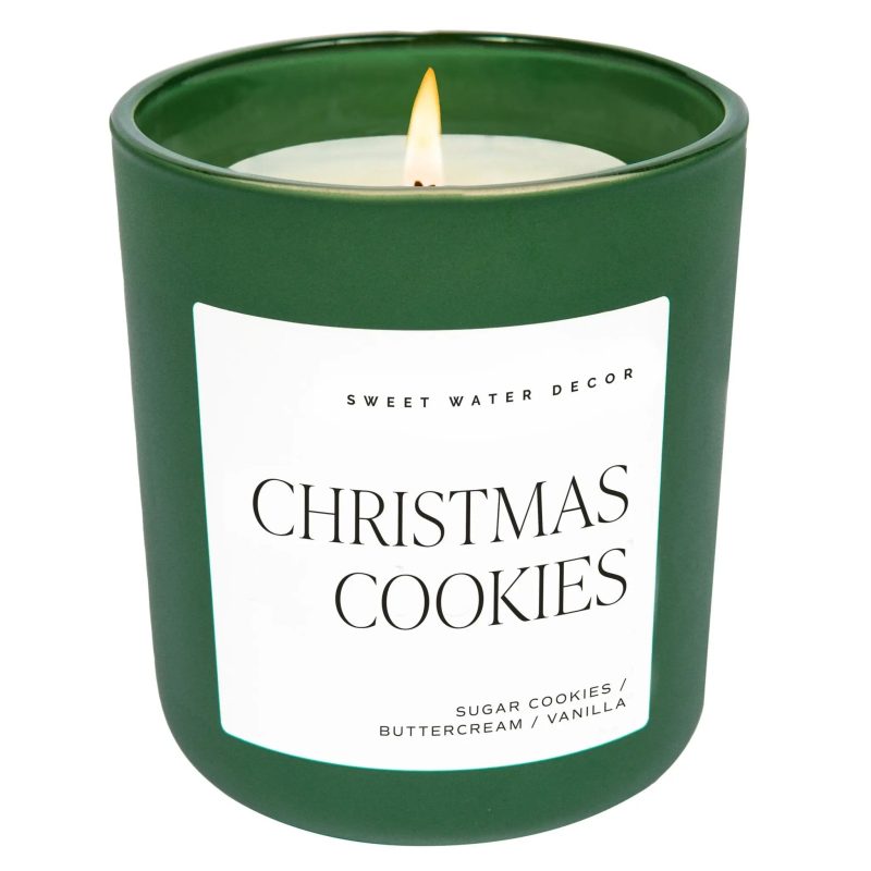 CL152 CHRISTMAS COOKIES 15OZ GREEN MATTE CANDLE 2024 SWEET WATER DECOR WB 982940