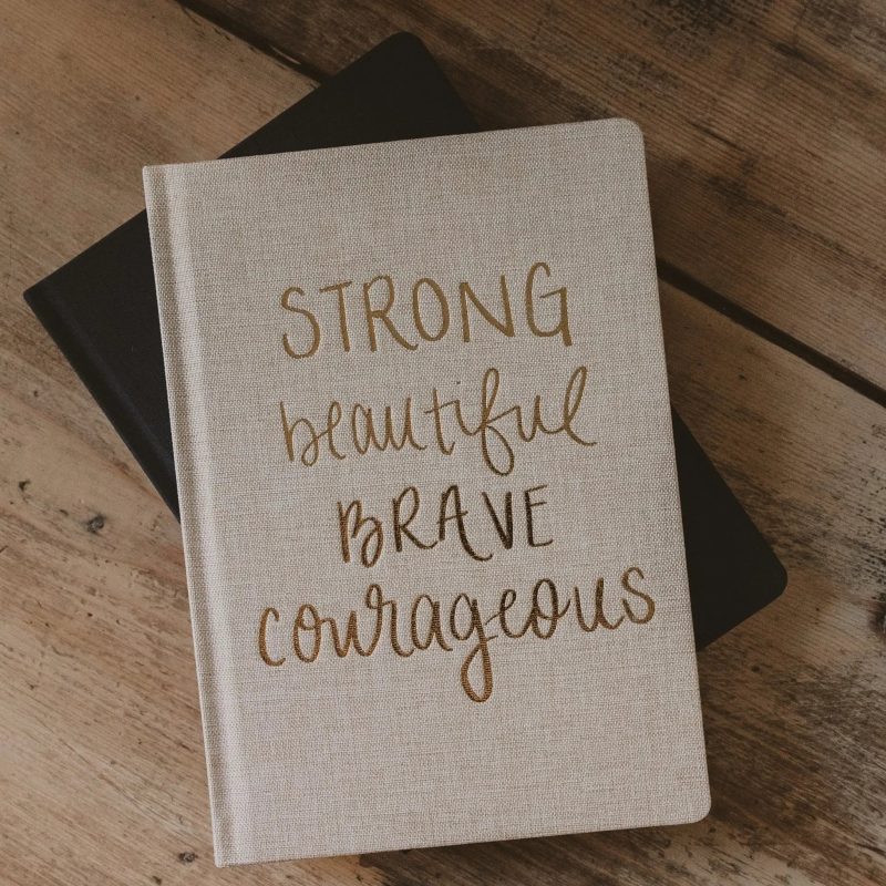 NB015 STRONG BEAUTIFUL BRAVE COURAGEOUS FABRIC JOURNAL HMS SWEET WATER DECOR 1 473971