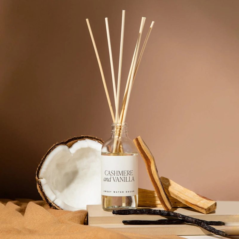 R157C CASHMERE AND VANILLA CLEAR REED DIFFUSER SOONA JULY R5 2023 SWEET WATER DECORcopy