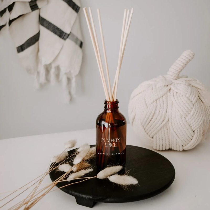 amber pumpkin spice reed diffuser decor