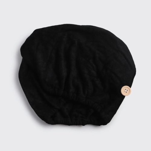 black cotton hair towel