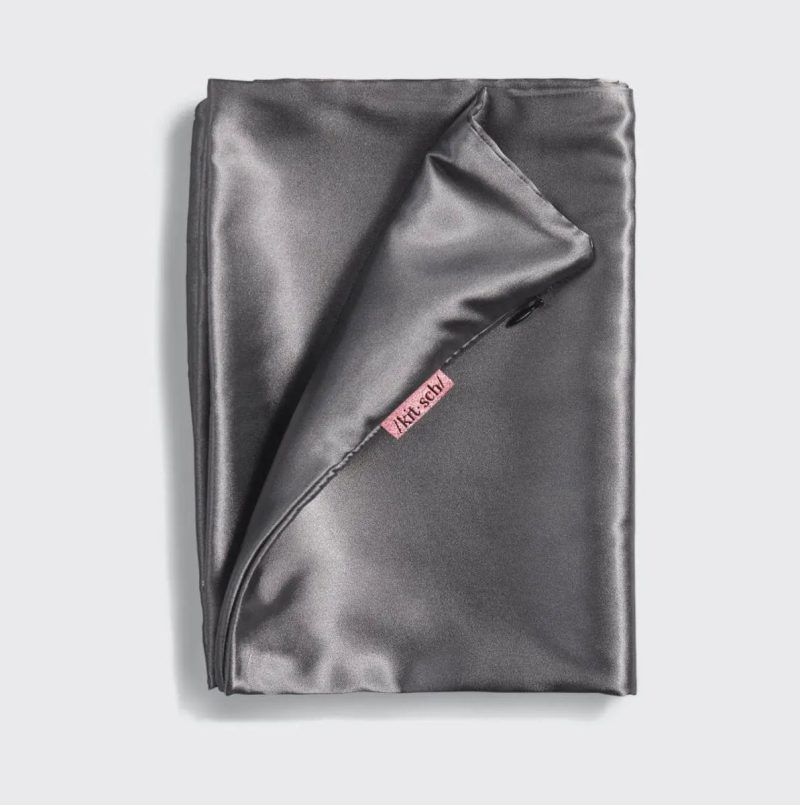 satin pillowcase charcoal grey 858752